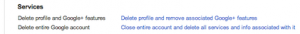 Delete profile and Google account