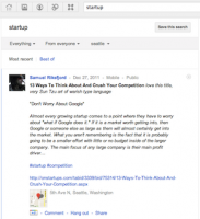 Google+ local search results with map and address