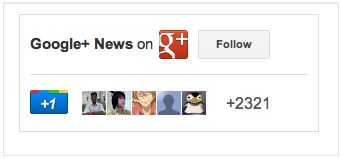 New Follow button on Google+ badge