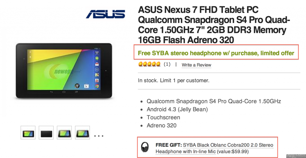Best Deal: New Nexus 7″ FHD Tablet + Headset ($59.99 Value) + Free Shipping